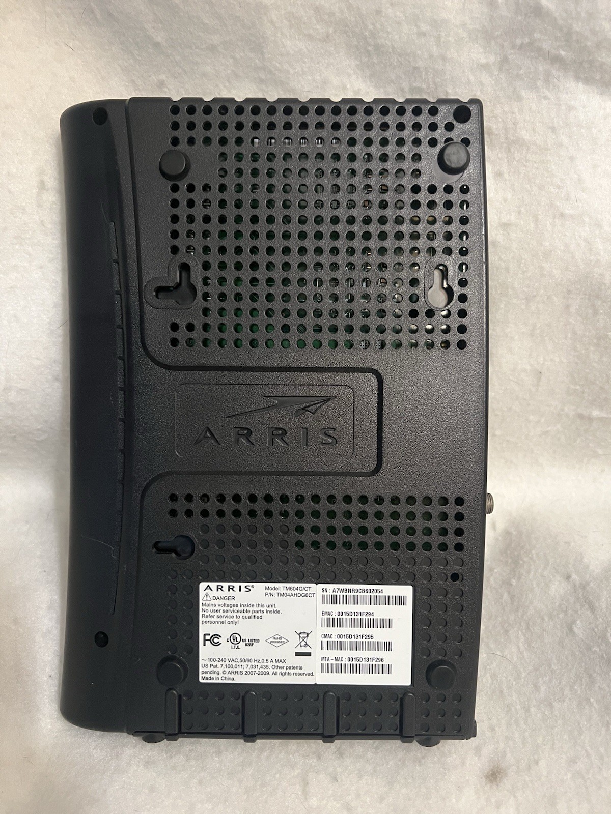 ARRIS TM604G/CT-8 Modem Works No cord.￼