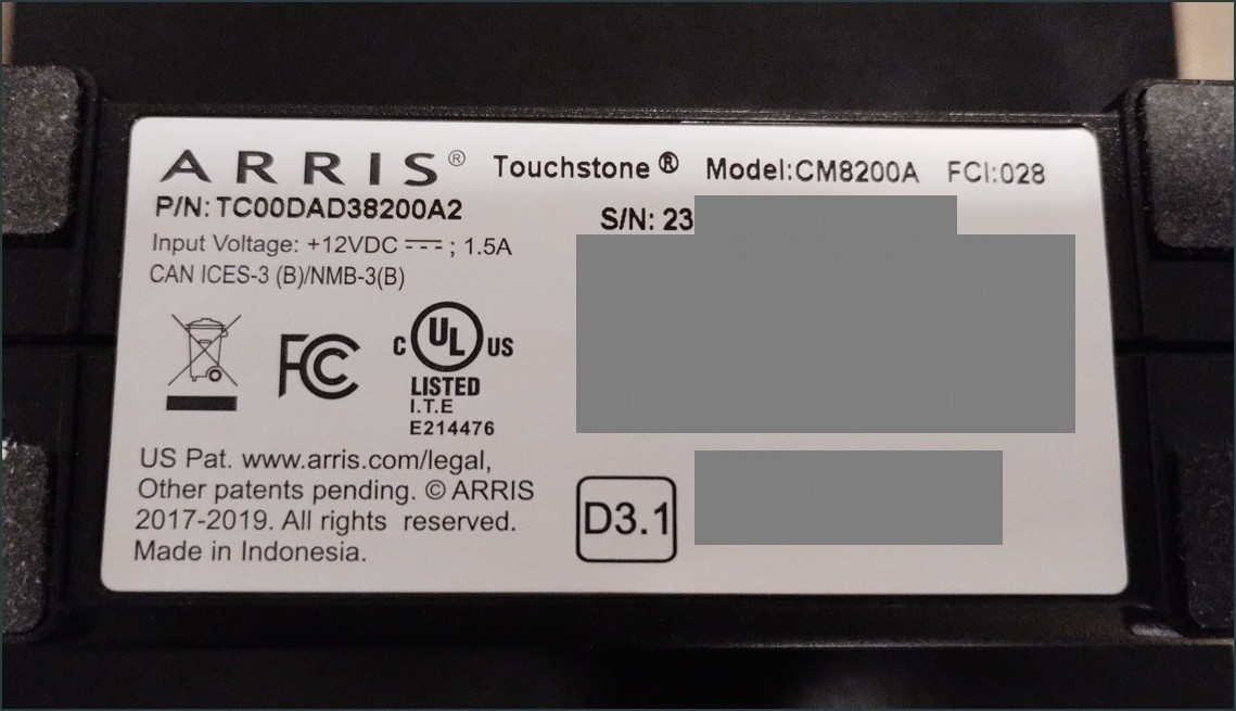 ARRIS Touchstone CM8200A DOCSIS 3.1 Cable Modem + 100 ft cable