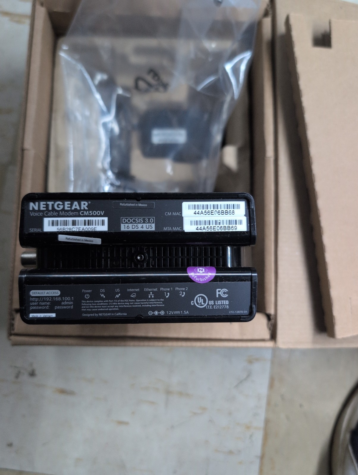 NETGEAR CM500 Cable Modem Compatible with Xfinity & All Major Providers – Black