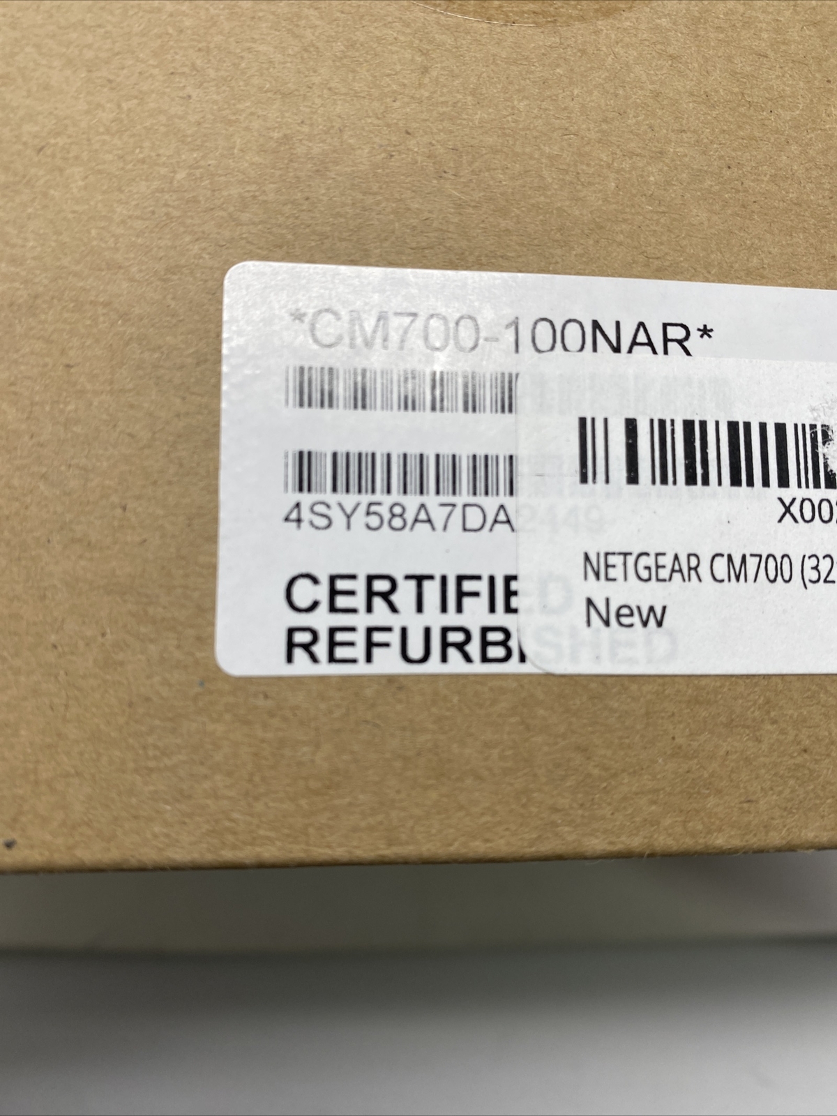 NETGEAR CM700-100NAS Cable Modem Refurb?