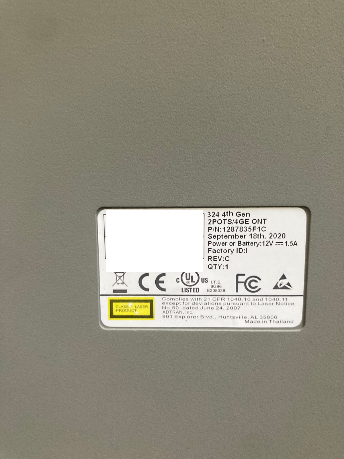 ADTRAN 1287835F1C TA324 2POTS/4GE ONT (4th Gen) – Unit Only