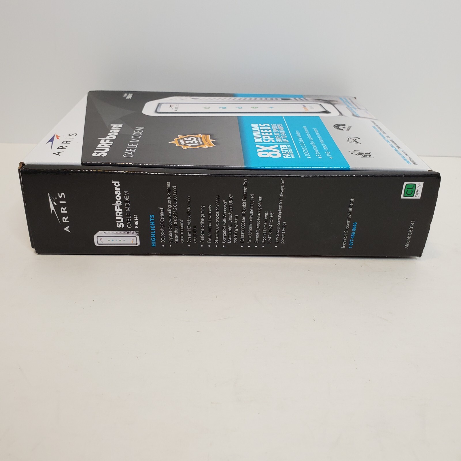 ARRIS Cable Modem Surfboard SB6141 DOCSIS 3.0 8 Download 4 Upload White