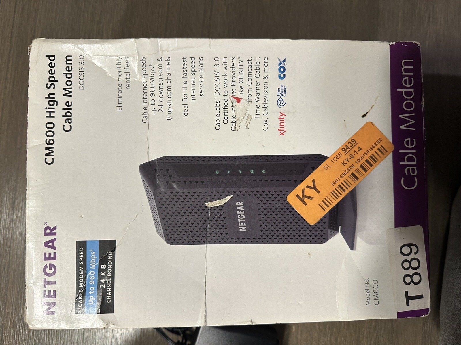 NETGEAR CM600-1AZNAS 960Mbps DOCSIS 3.0 Cable Modem & NETGEAR Nighthawk X6s