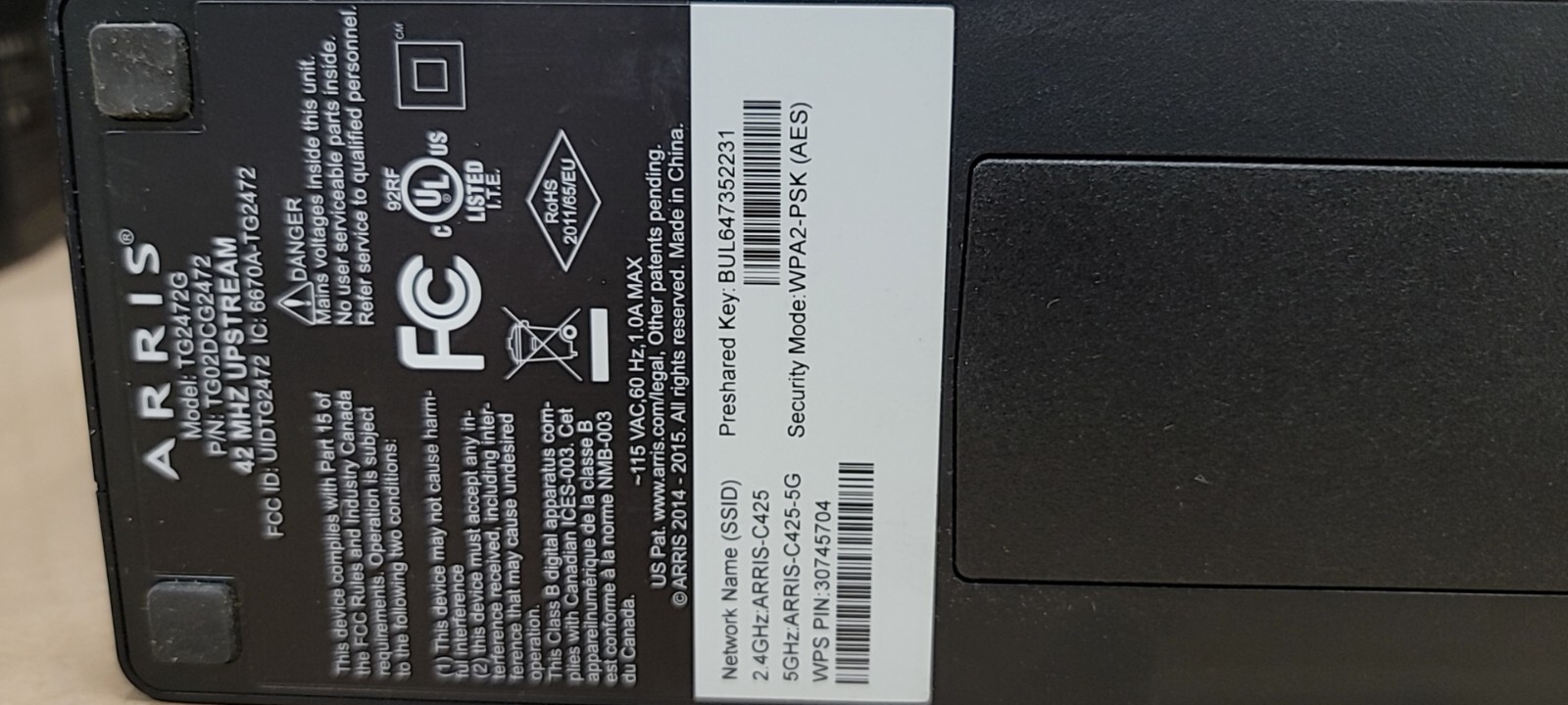 10pcsARRIS Touchstone TG2472G Cable Voice Gateway Modem 24×8 DOCSIS 3.0 Gateway