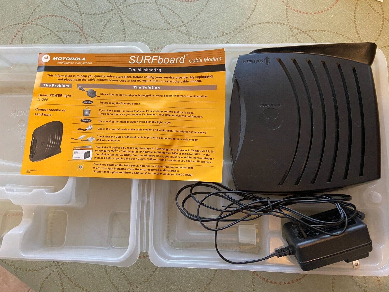Motorola SURFboard SB5120 Cable Modem – With Power Adapter Boxed