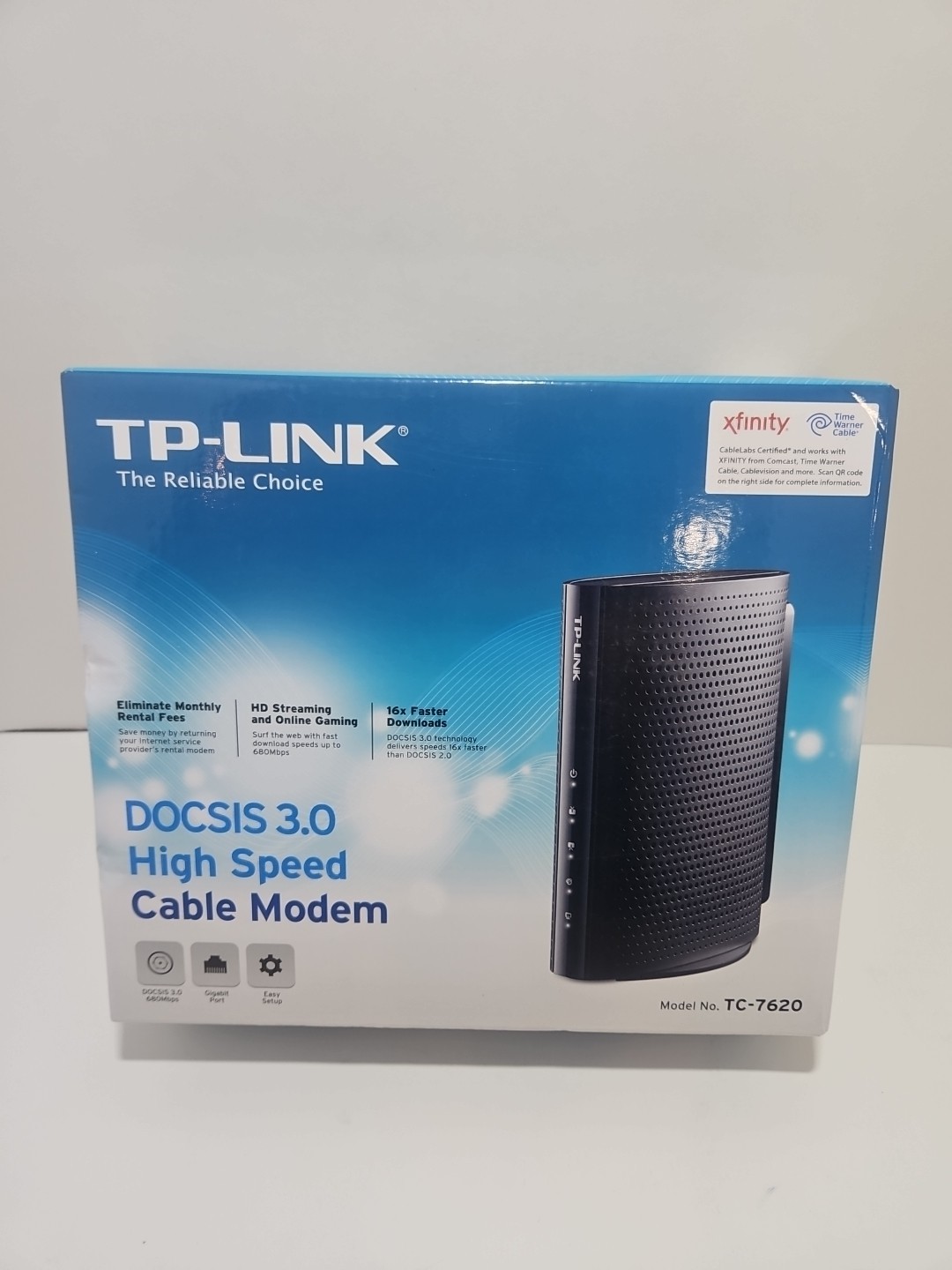 TP-LINK TC-7620 680Mbps Cable Modem No Power Cord