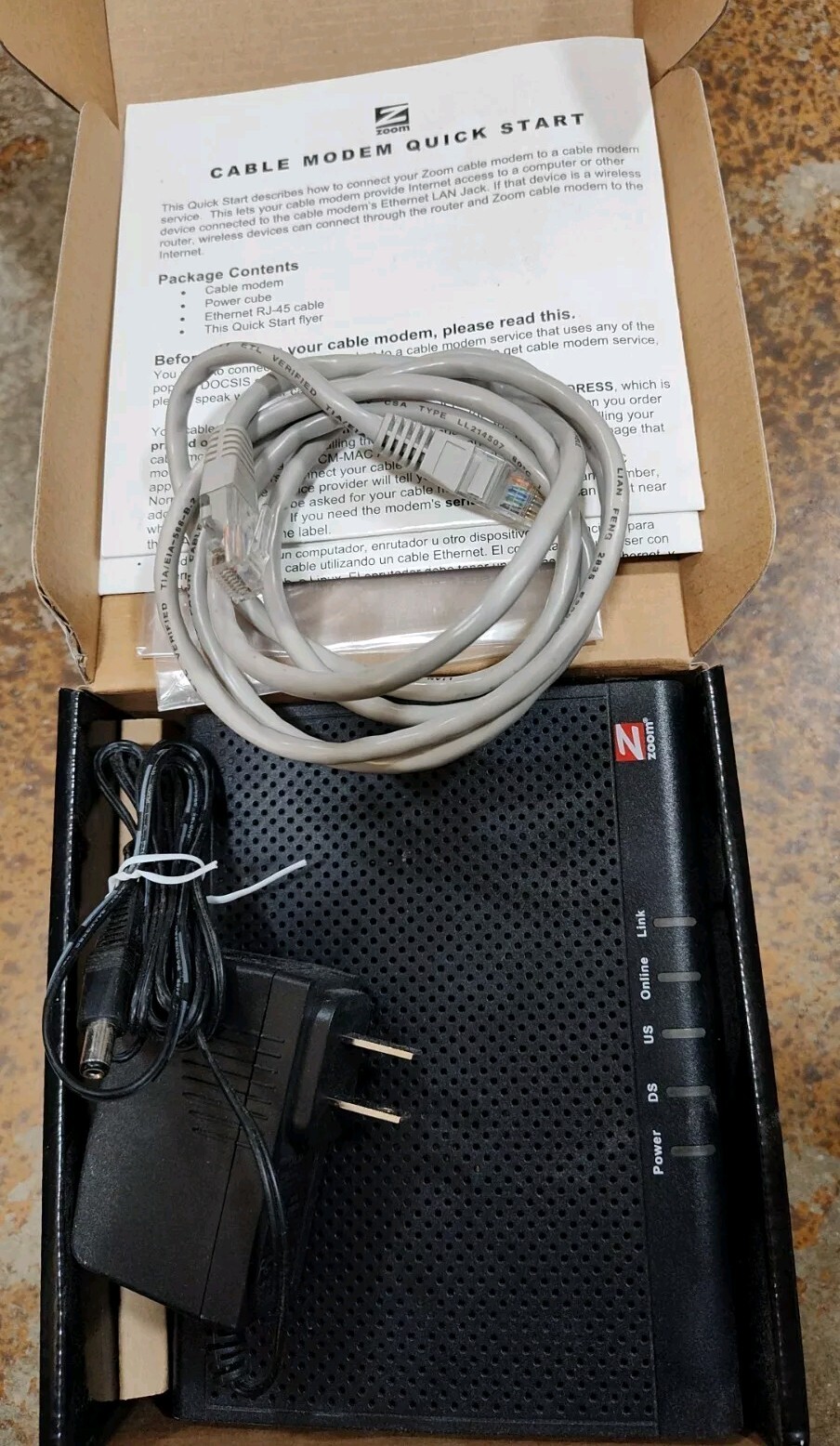 Zoom 343 Mbps DOCSIS 3.0 Cable Modem Model: 5341