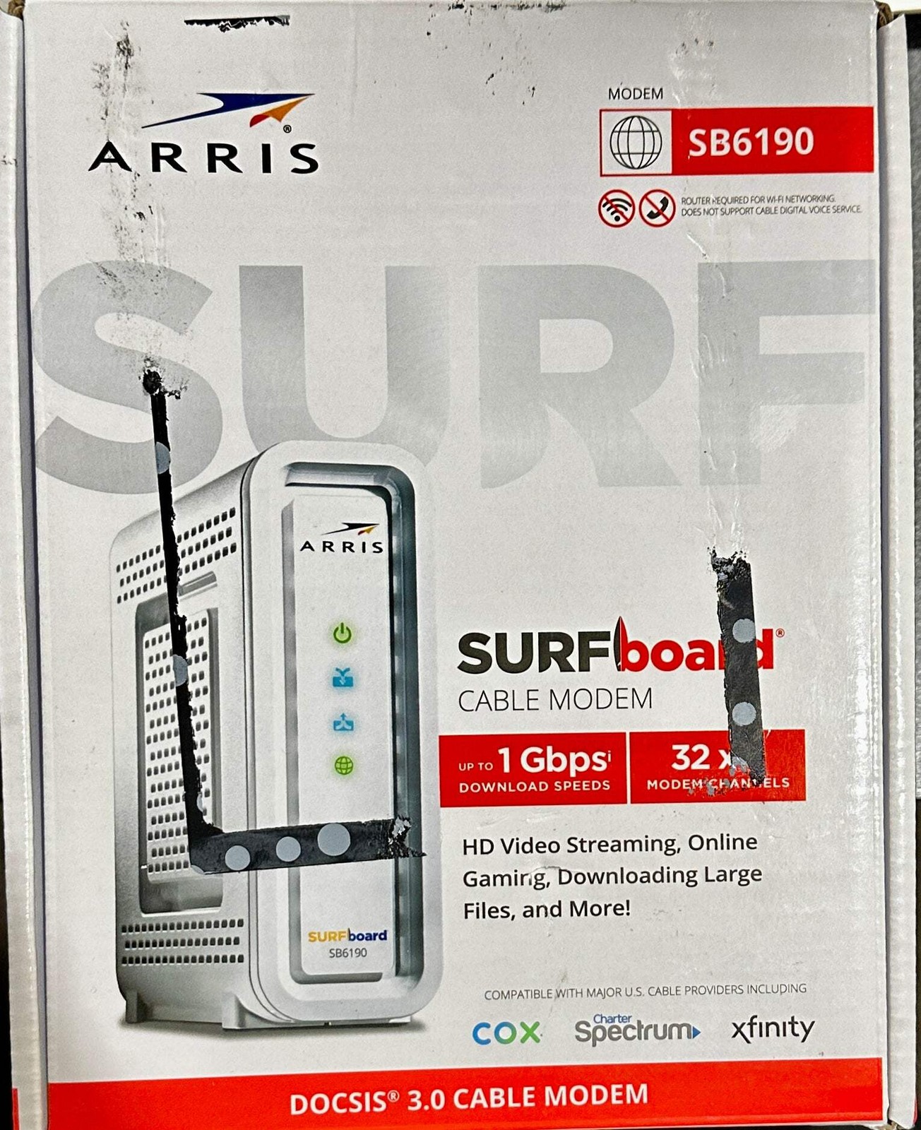 ARRIS SURFboard SB6190 DOCSIS 3.0 32 x 8 Gigabit Cable Modem (OPEN BOX)