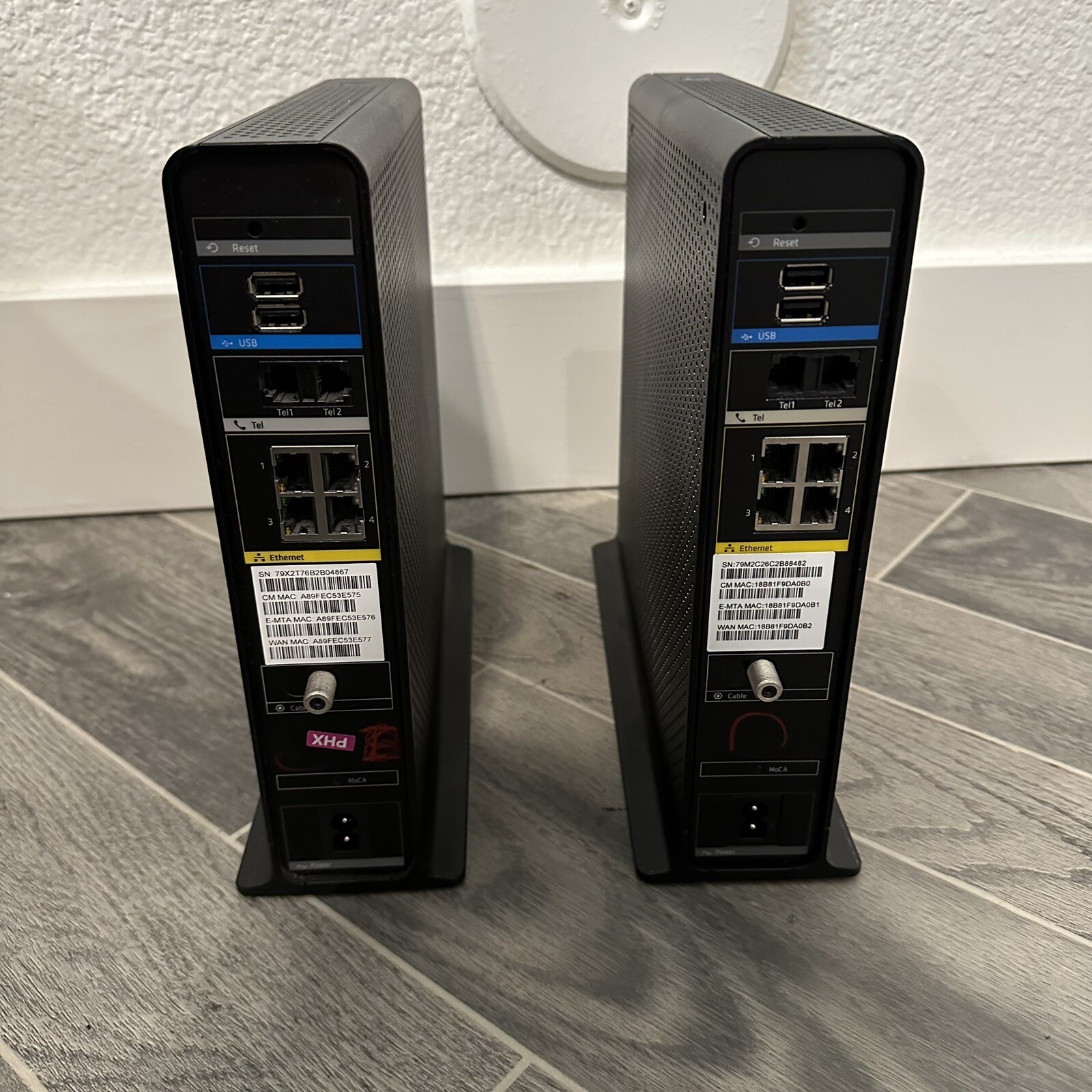 2 ARRIS TG1682G & Phone Gateway Cable Wireless Panoramic WIFI Router No Cord