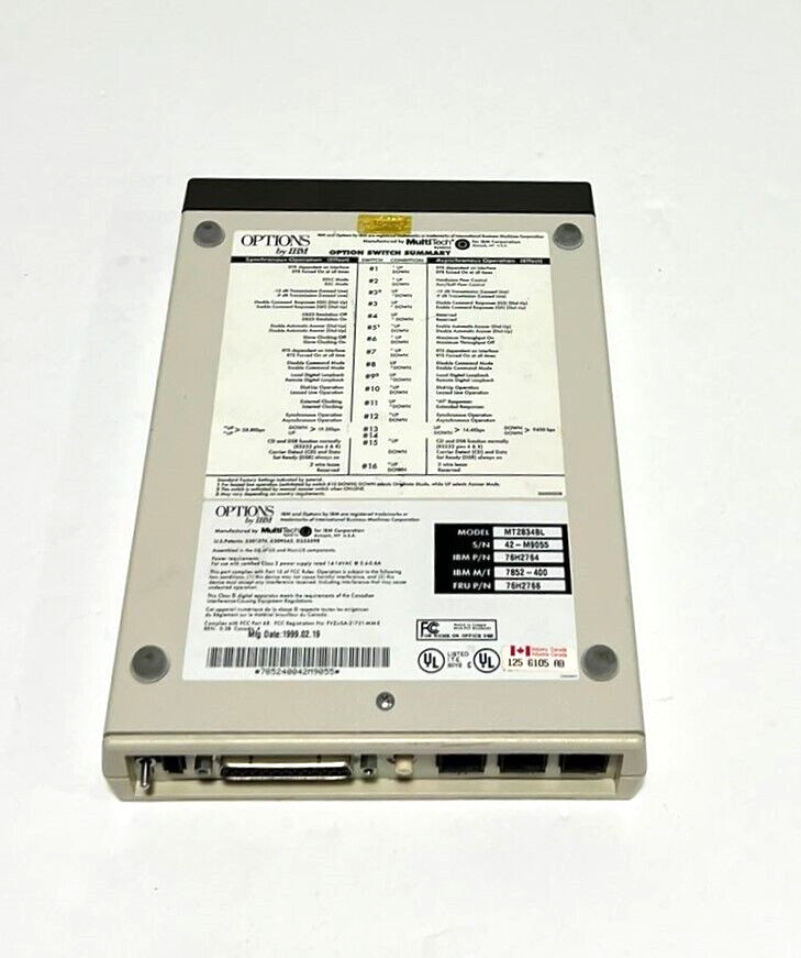 Options by IBM External 33.6K Data Fax Modem MT2834BL NO Power Supply