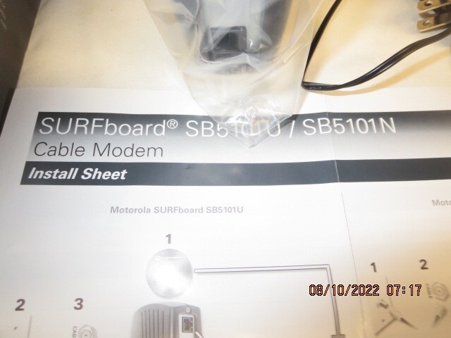 Motorola SURFboard SB5101U/SB35101N Cable Modem with power supply