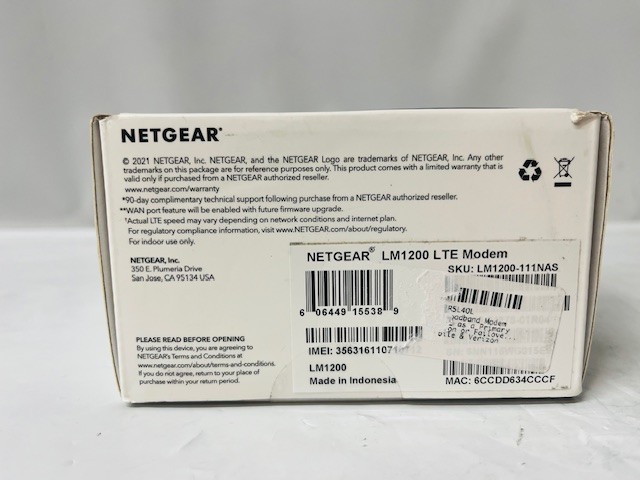 Netgear LM1200 4G LTE Modem- NEW/SEALED