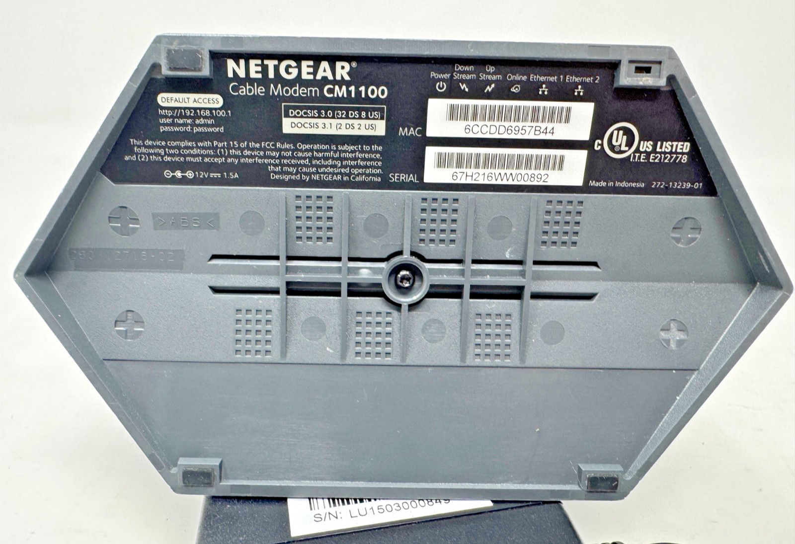 NETGEAR CM1000 DOCSIS 3.1 Gigabit Cable Modem. Max speeds of 1.0 Gbps,