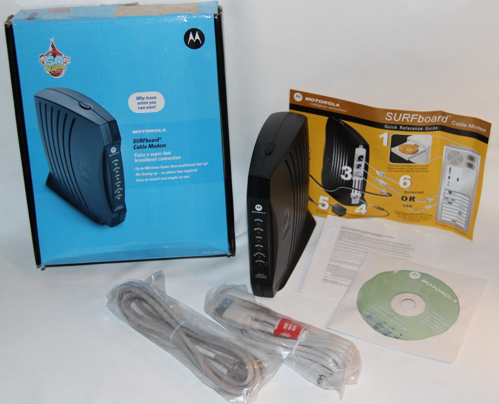 Motorola Surfboard Cable Modem Model SB5101 with original box – NO Power supply
