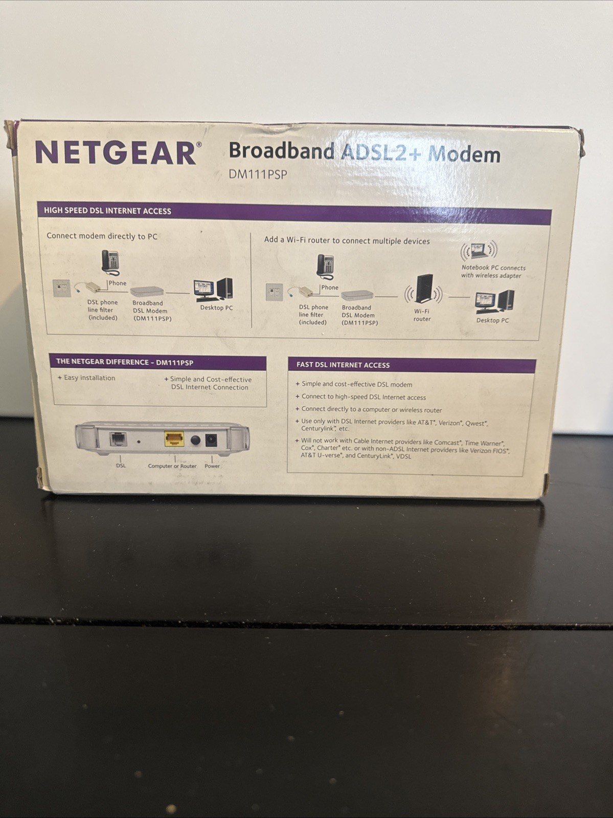 NETGEAR Broadband ADSL2 + Modem High-speed ADSL2 + Internet access