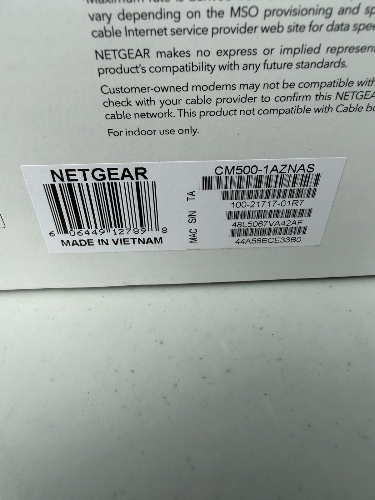 Netgear High Speed Cable Modem Model CM500 – DOCSIS 3.0