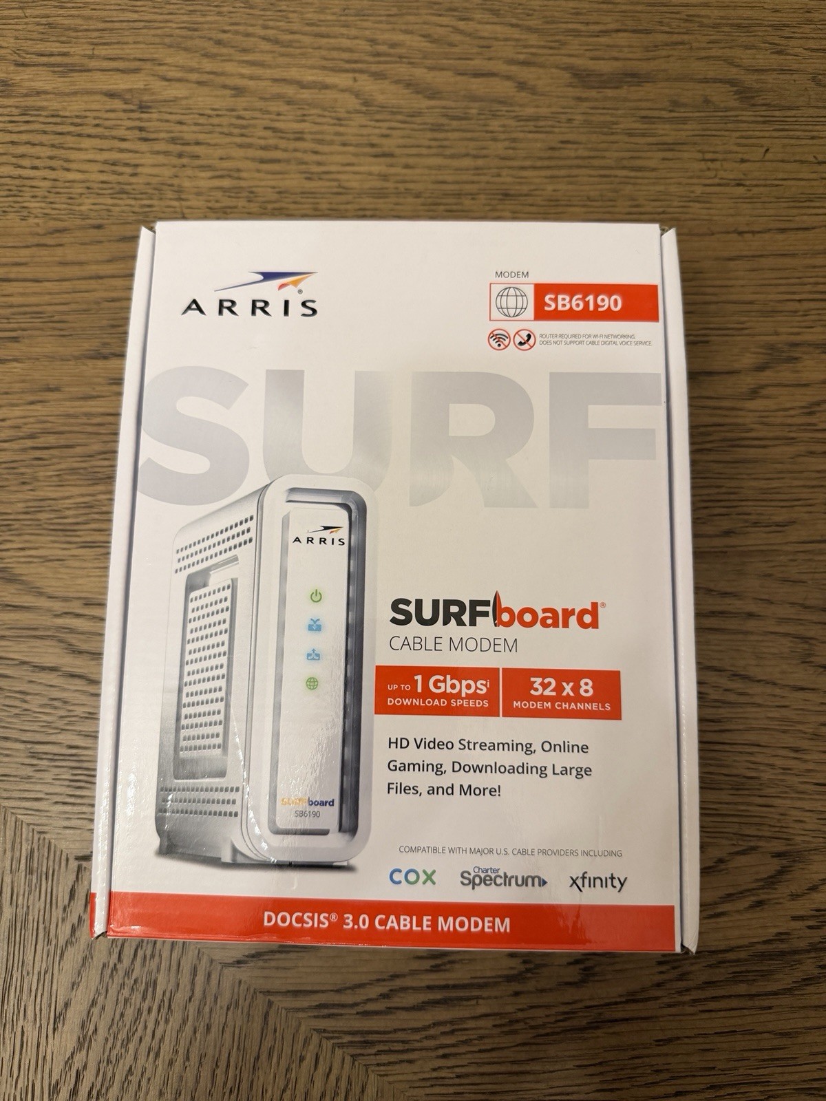 ARRIS (SB6190) – Cable Modem – DOCSIS 3.0 32×8 Gigabit Modem