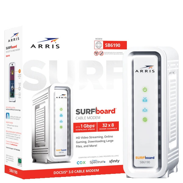 ARRIS SURFboard SB6190 DOCSIS 3.0 Cable Modem 1 Gigabit Ethernet Port FREE SHIP!