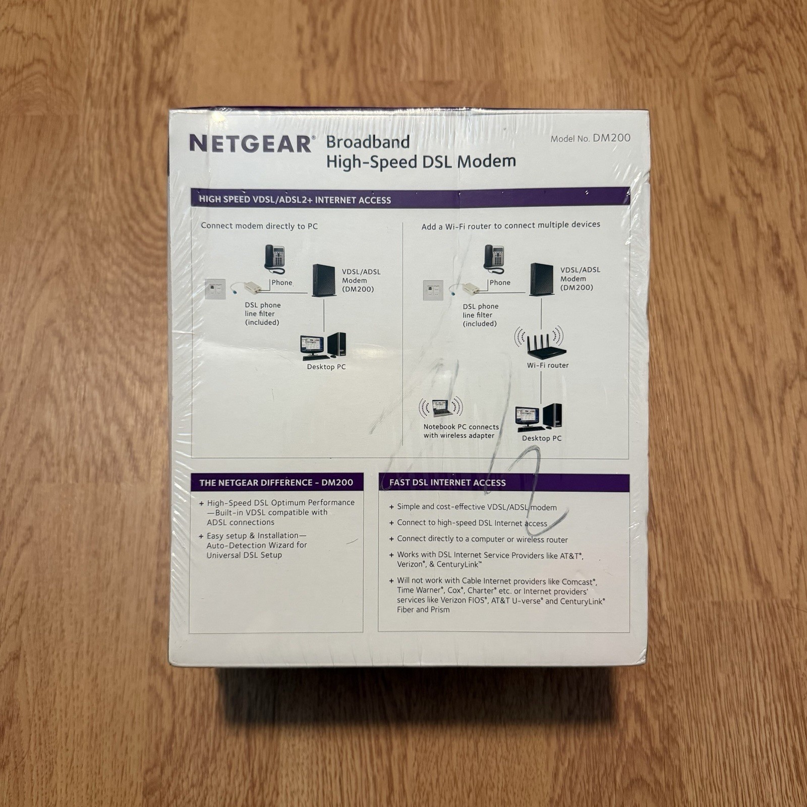 *NEW* Netgear Broadband High Speed DSL Modem VDSL/ADSL DM200-100NAS – New In Box