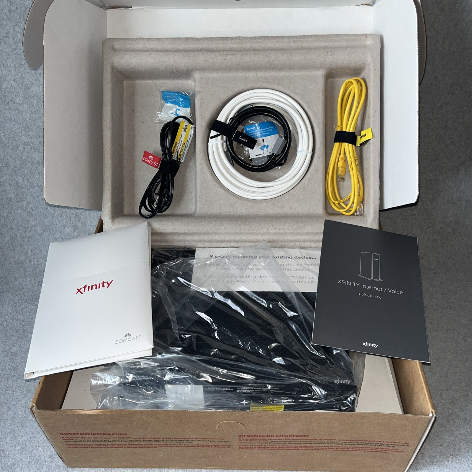 Xfinity Prepaid Internet Starter Kit ARRIS TG1682G DUEL BAND WI-FI Modem
