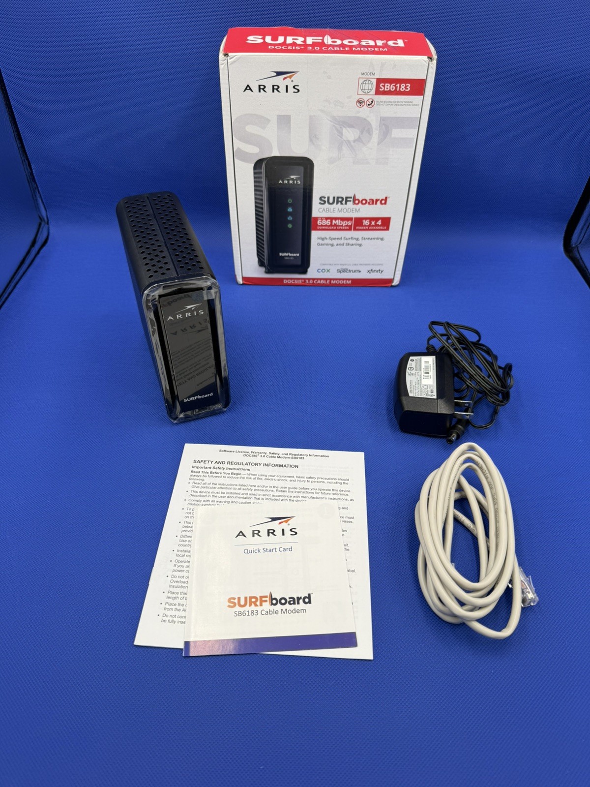 ARRIS SURFboard SB6183 DOCSIS 3.0 Cable Modem 16×4 Black