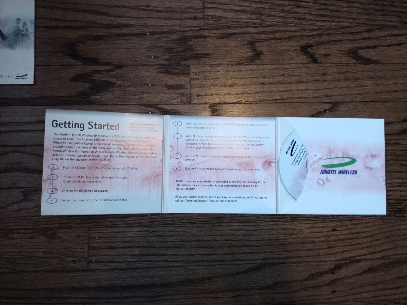 1999 Novatel Wireless Merlin Type II Wireless IP Modem WITH manual, and disc