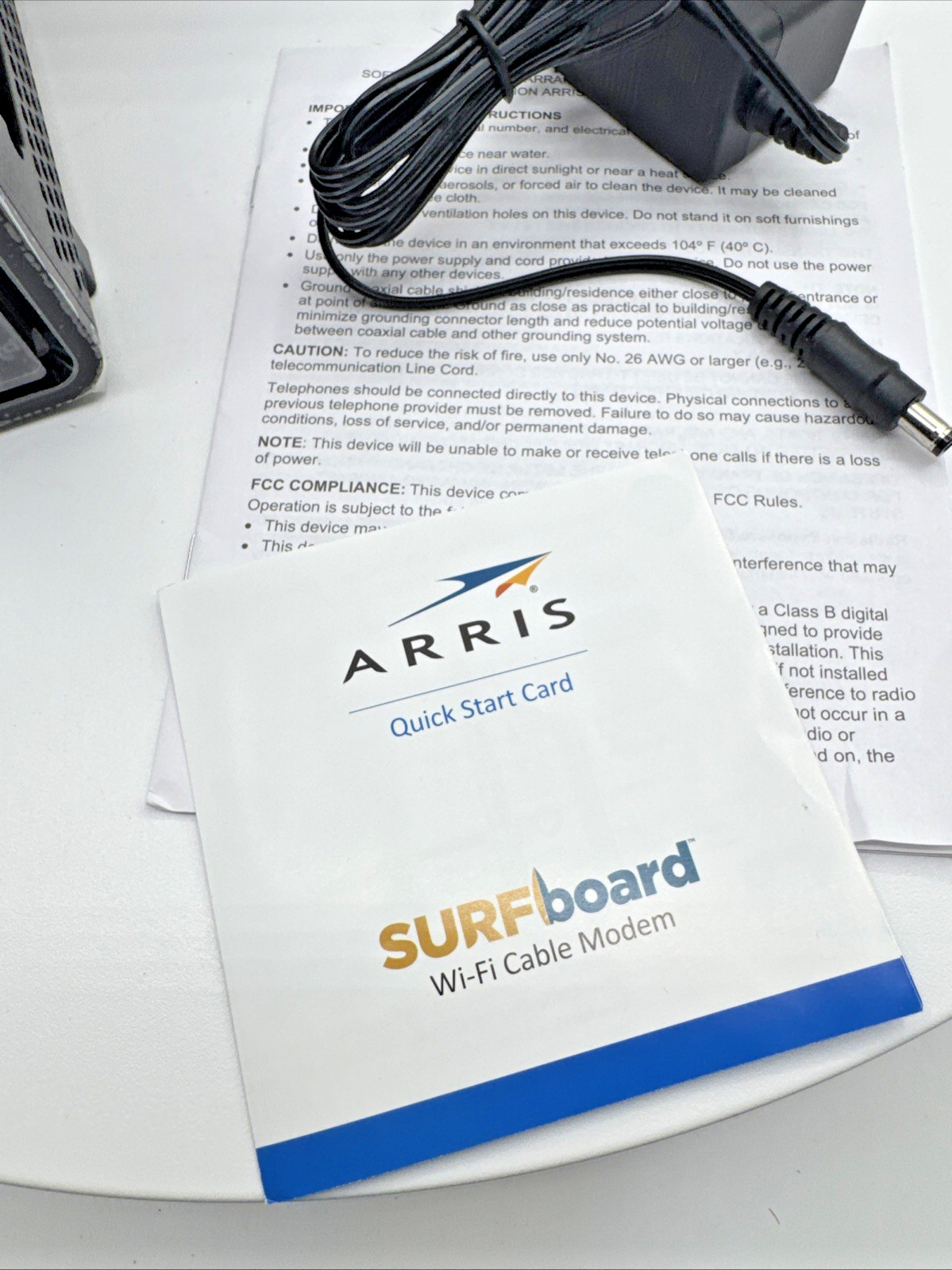 ARRIS SBG10 SURFboard DOCSIS 3.0 AC1600 WiFi Modem Router Xfinity Cox