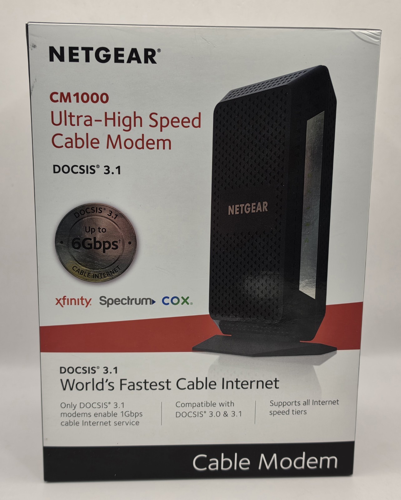 NETGEAR CM1000 Ultra-High Speed DOCSIS 3.1 Cable Modem Black TESTED