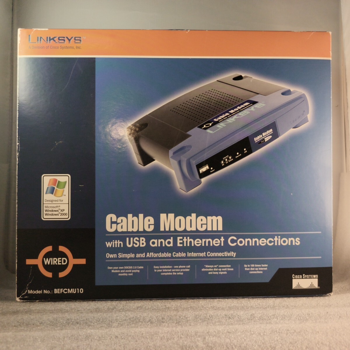 Linksys Cable Modem BEFCMU10 USB & Ethernet Connections