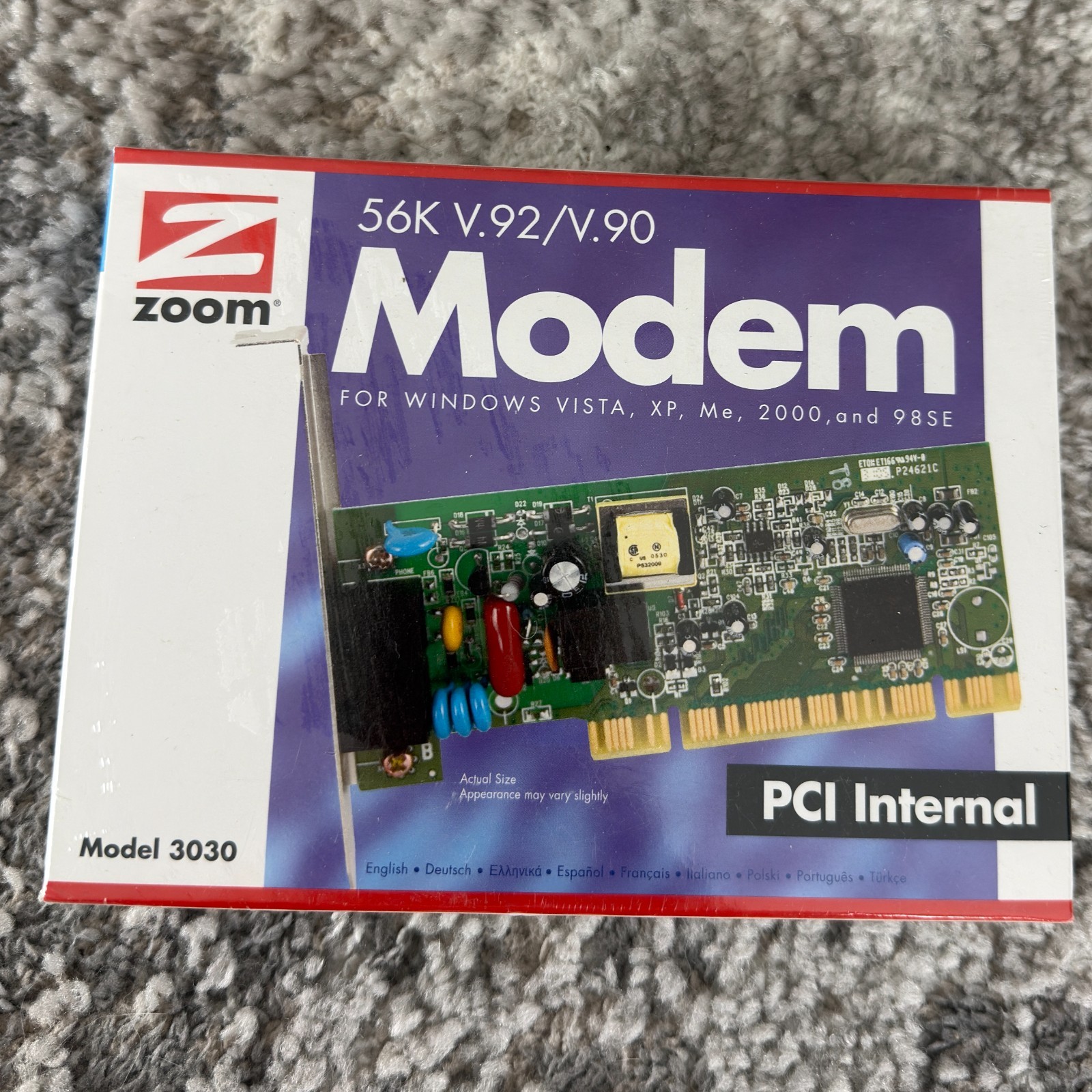 Zoom 56K V.92/V.90 PCI Internal Modem Model 3030 Sealed
