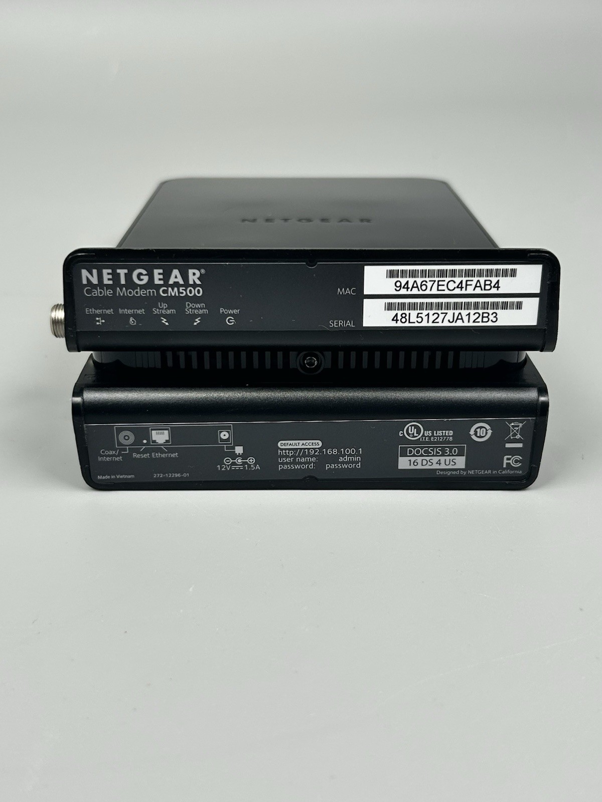 Netgear Nighthawk CM500V DOCSIS 3.0 Cable Modem 680 Mbps Voice Xfinity Tested