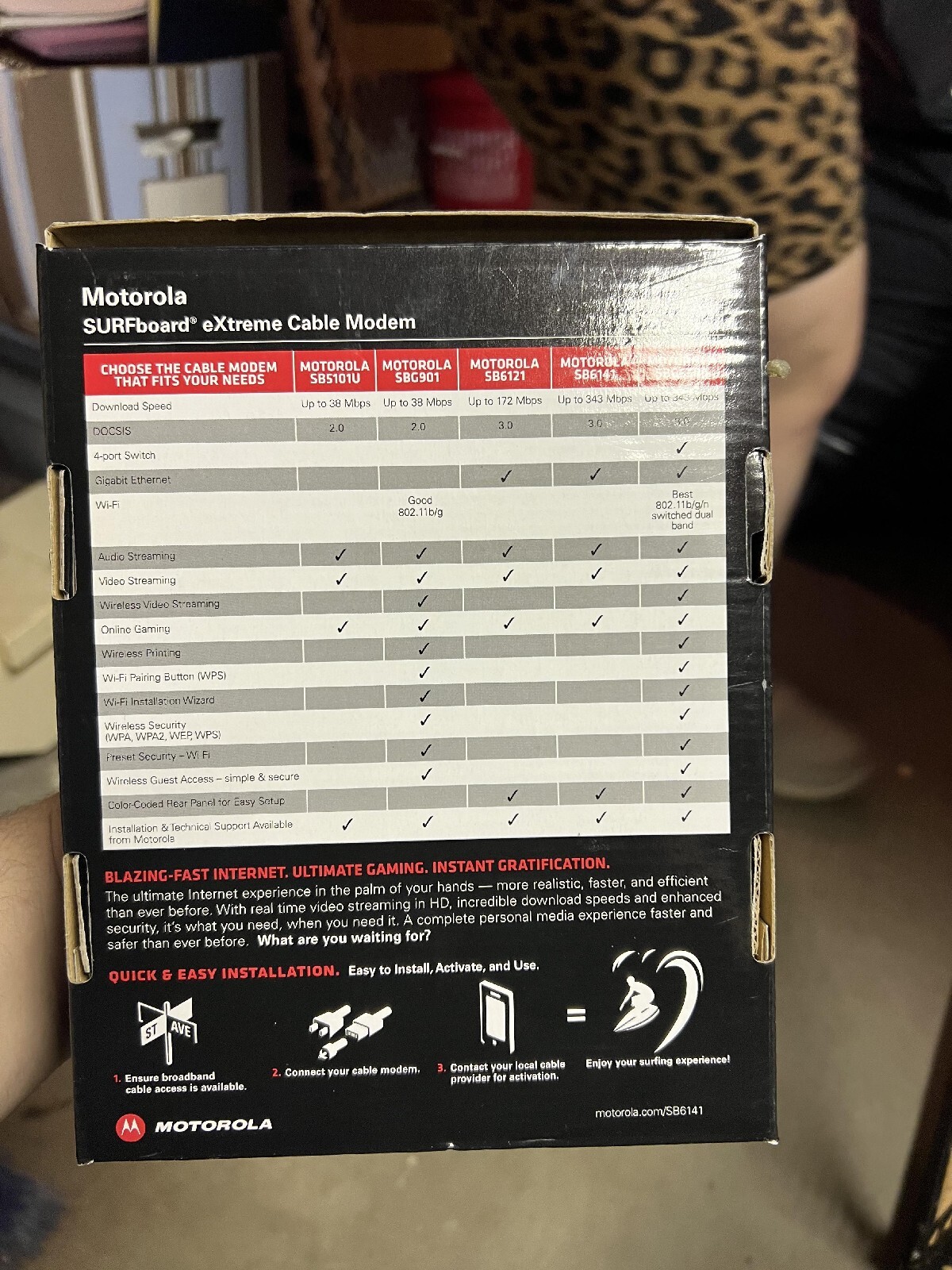Motorola SURFboard eXtreme Cable Modem SB6141 DOCSIS 3.0 – Open Box