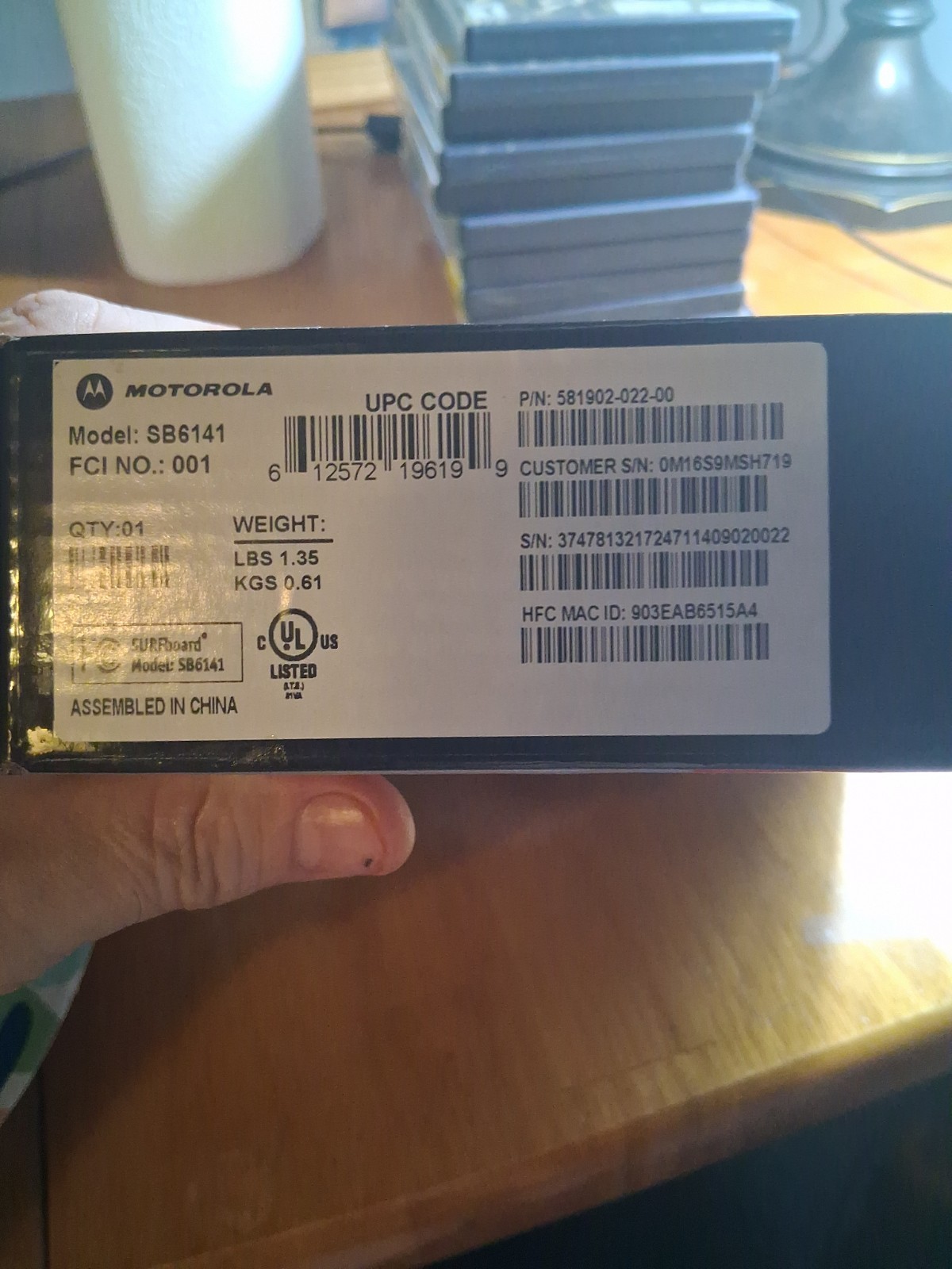 New old Stock; SB6141 MOTOROLA-SURFboard eXtreme cable Modem DOCSIS 3.0