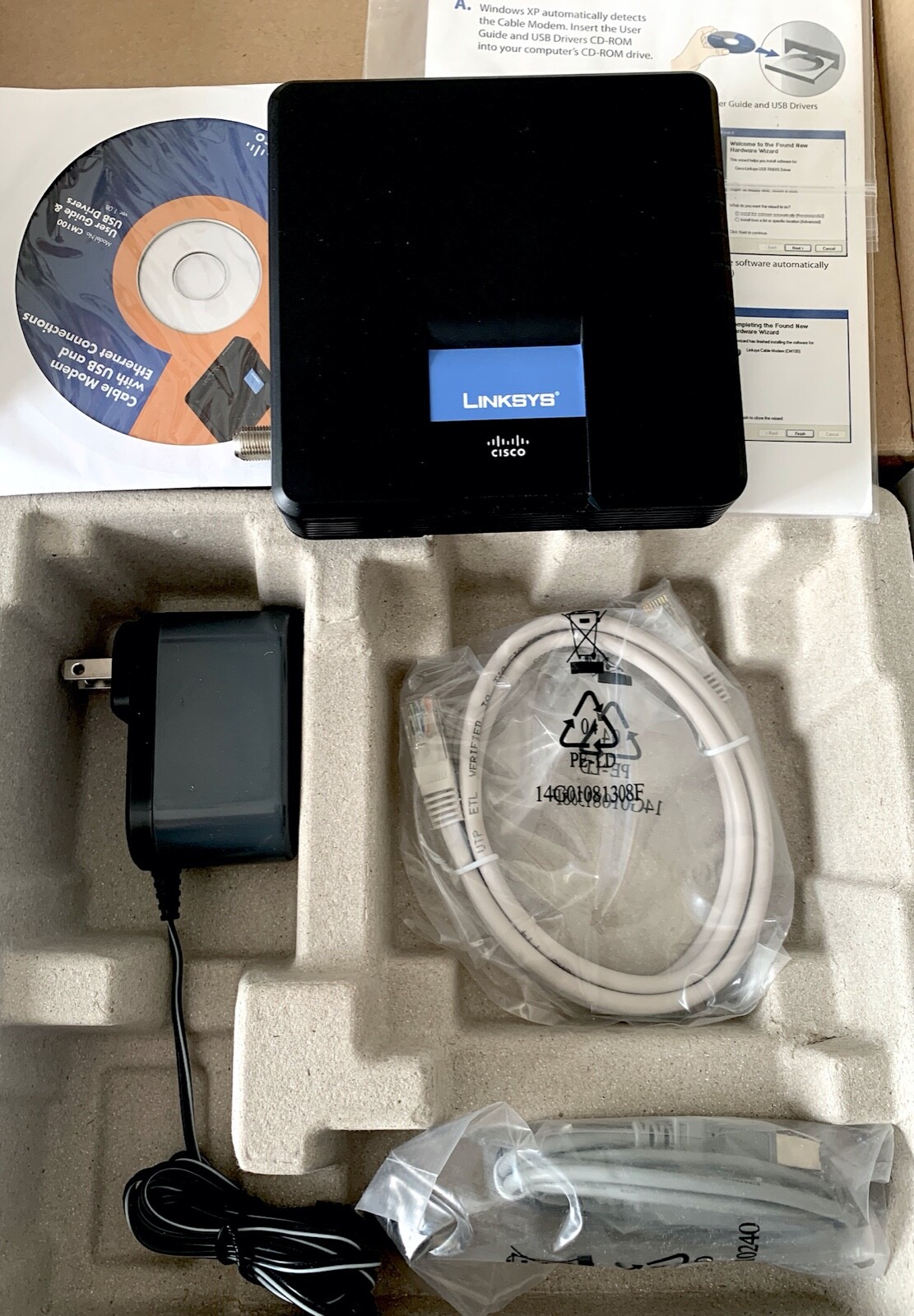 Cisco Linksys Cable Modem with Ethernet USB Connection CM100