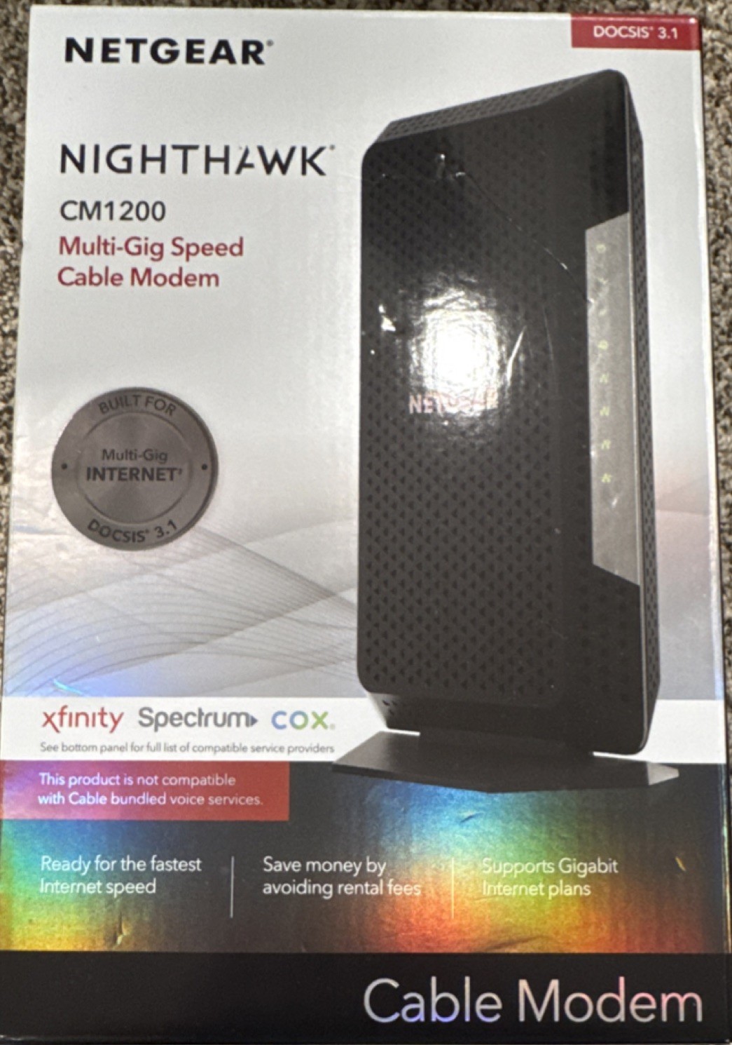 NETGEAR Nighthawk CM1200 DOCSIS 3.1 Cable Modem 4 LAN Ports xfinity Spectrum