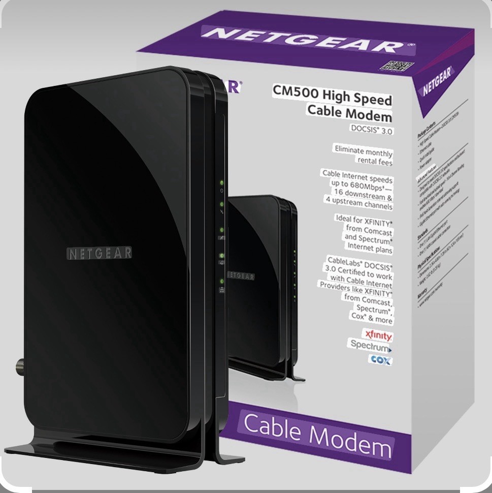NETGEAR CM500 High Speed Cable Modem 680 Mbps (16×4) Docsis 3.0 FACTORY SEALED!