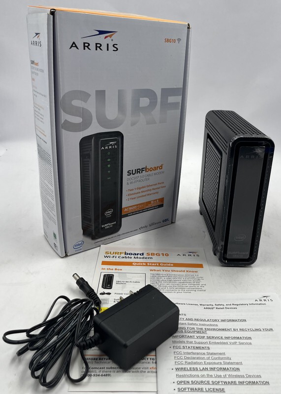 ARRIS SURFBOARD SBG10 1001362 DOCSIS 3.0 INTEL INSIDE MODEM/BLACK