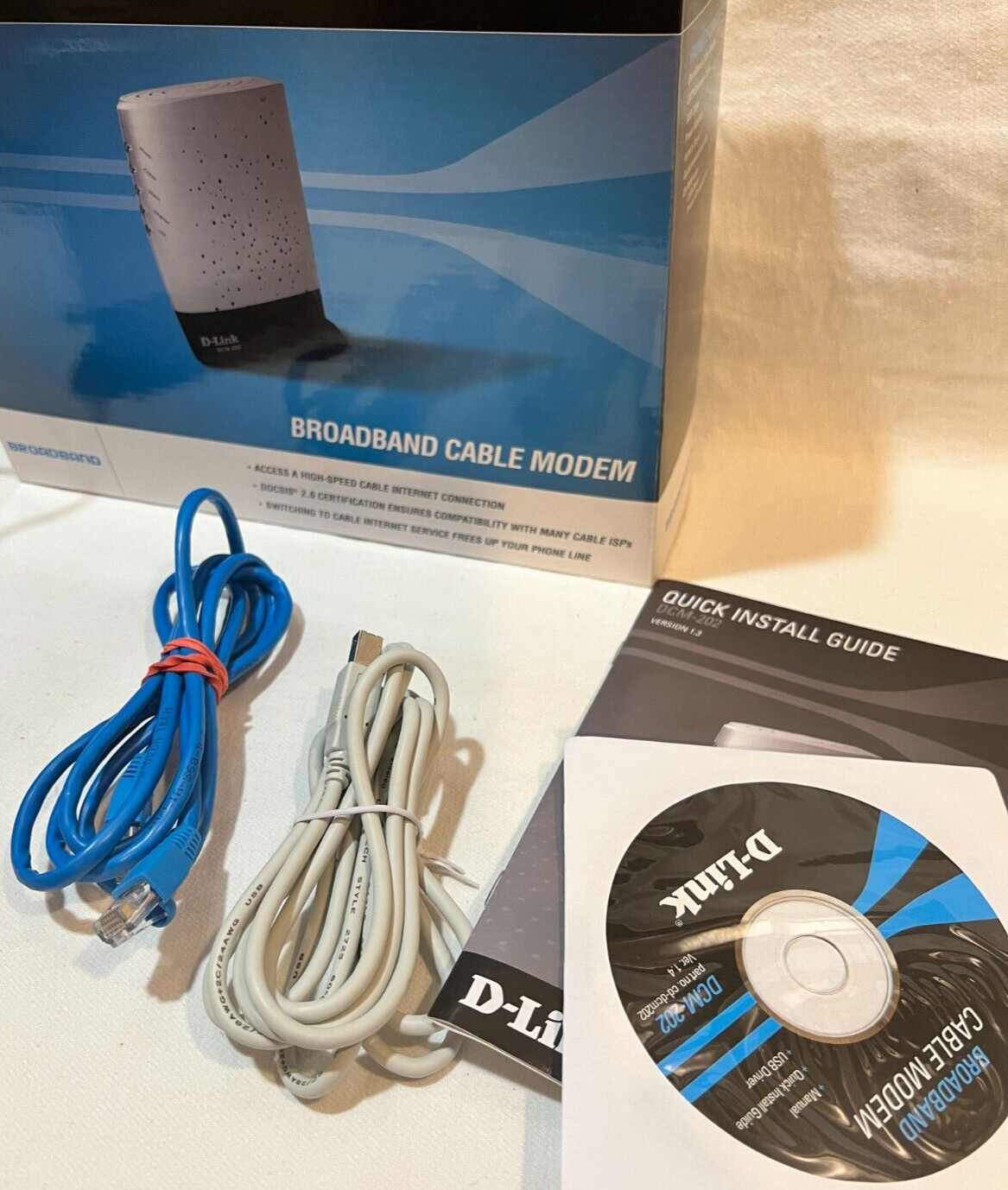 D-Link DCM-202 DOCSIS 2.0 Cable Modem Broadband Internet Access