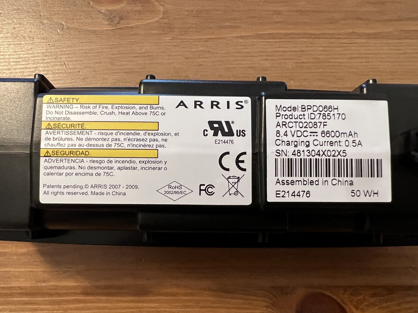 Arris BPD066H Modem Battery 50WH for TM822G TG862G TG852G TM502G TM602G TM722G