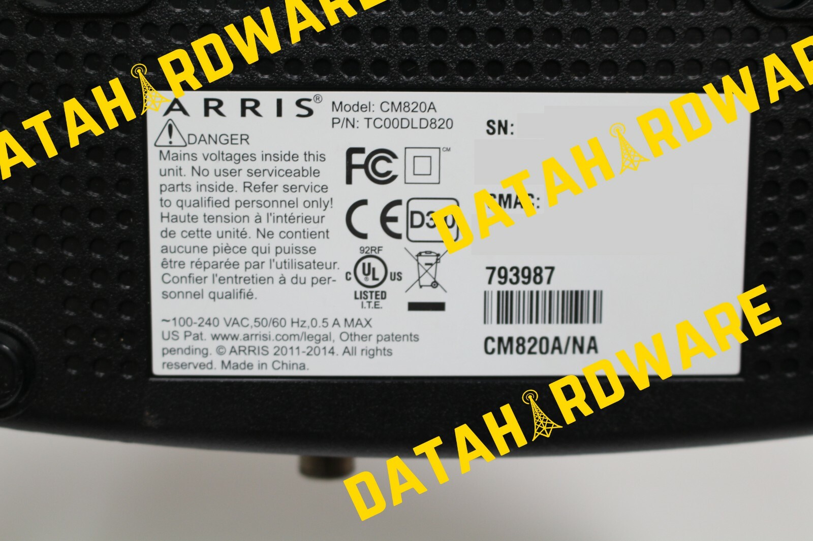 Lot x50 Arris CM820A Cable Modem * 300 mbps * 8×4 *