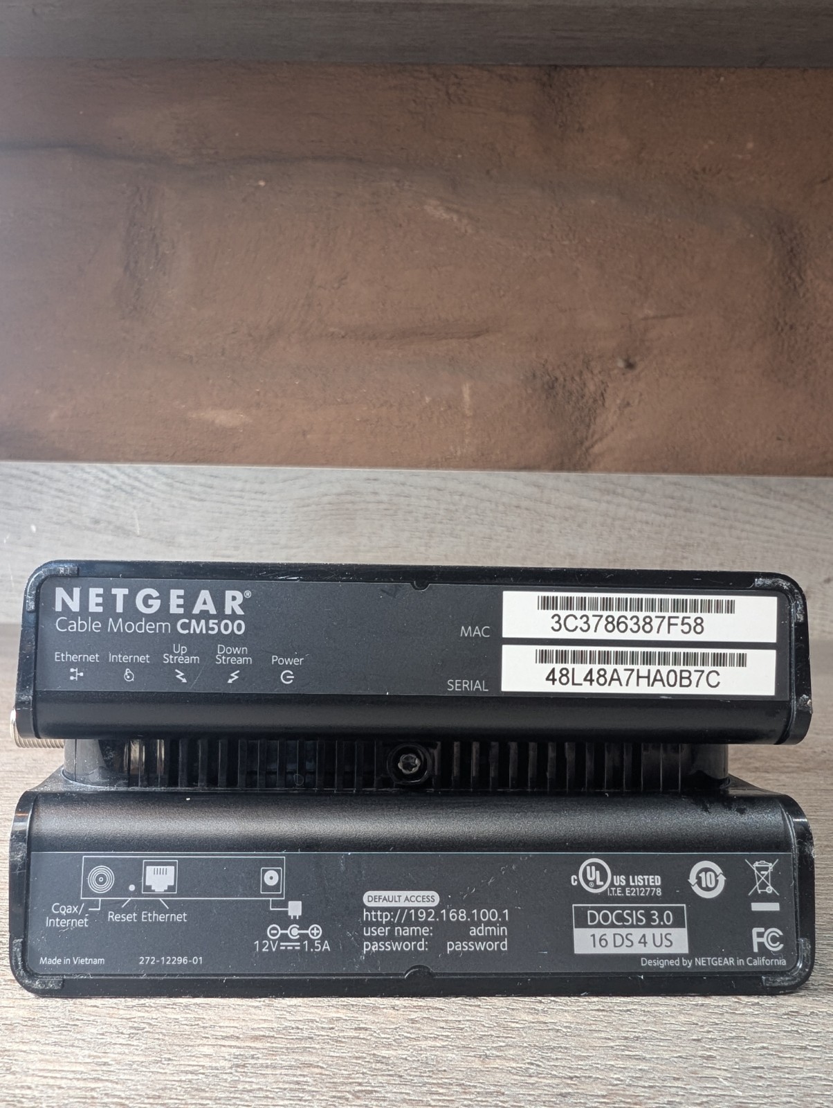 NETGEAR CM500 Cable Modem -modem only-