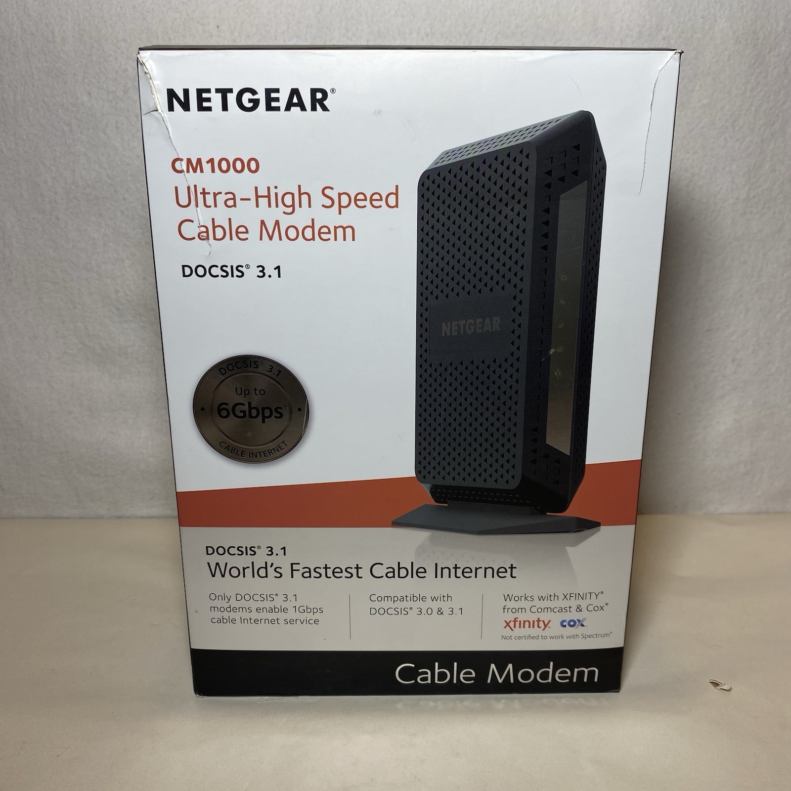 NETGEAR CM1000 Ultra High Speed Cable Modem DOCSIS 3.1 COMPLETE WITH BOX