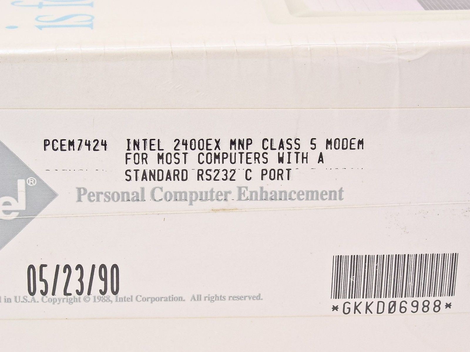 Intel PCEM7424 2400EX MNP Class 5 Modem – New Open Box