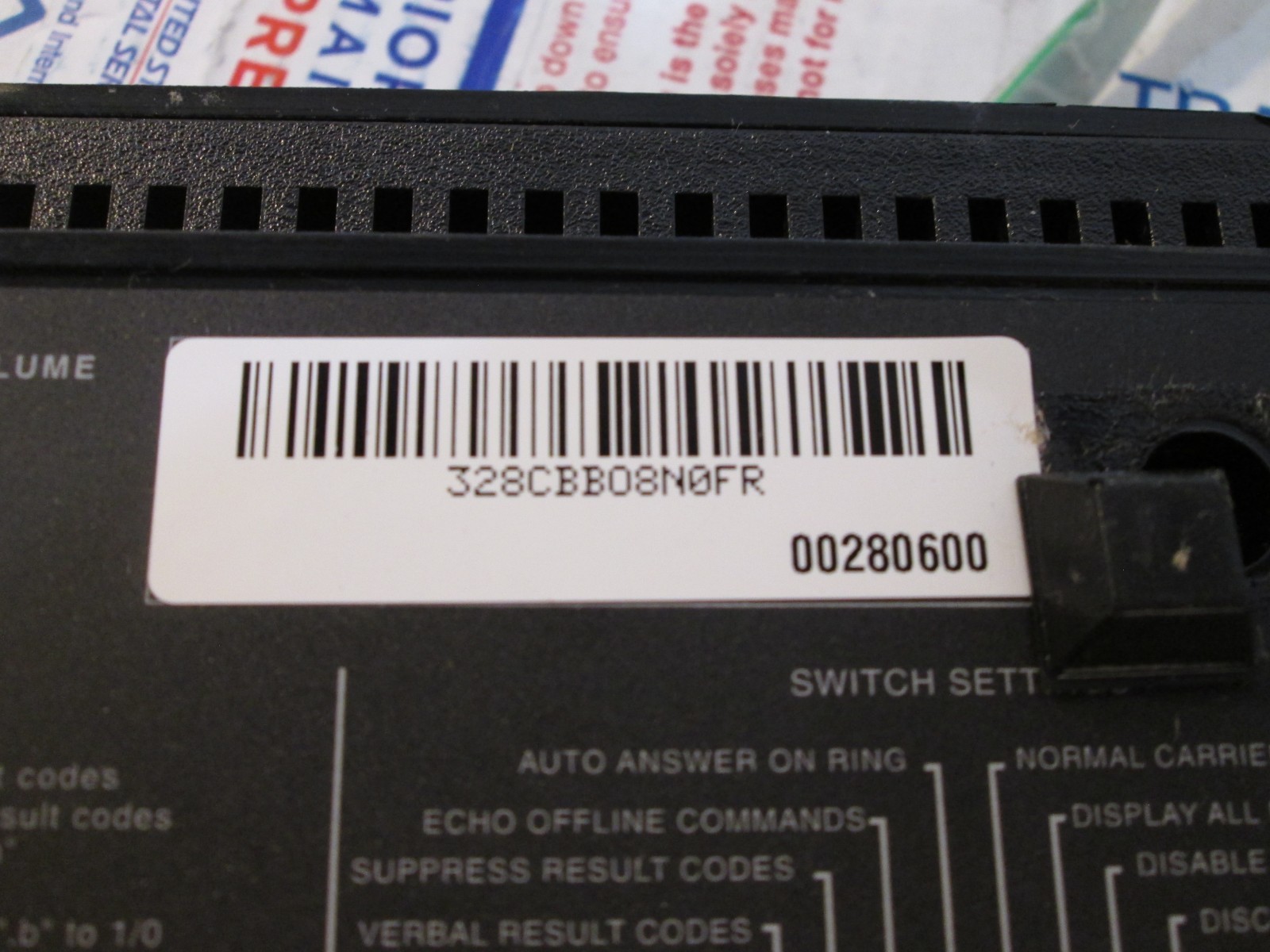 US ROBOTICS 000954-00 COURIER V.34 FAX WITH V.32 BIS MODEM CJE-0263 NO AC CORD