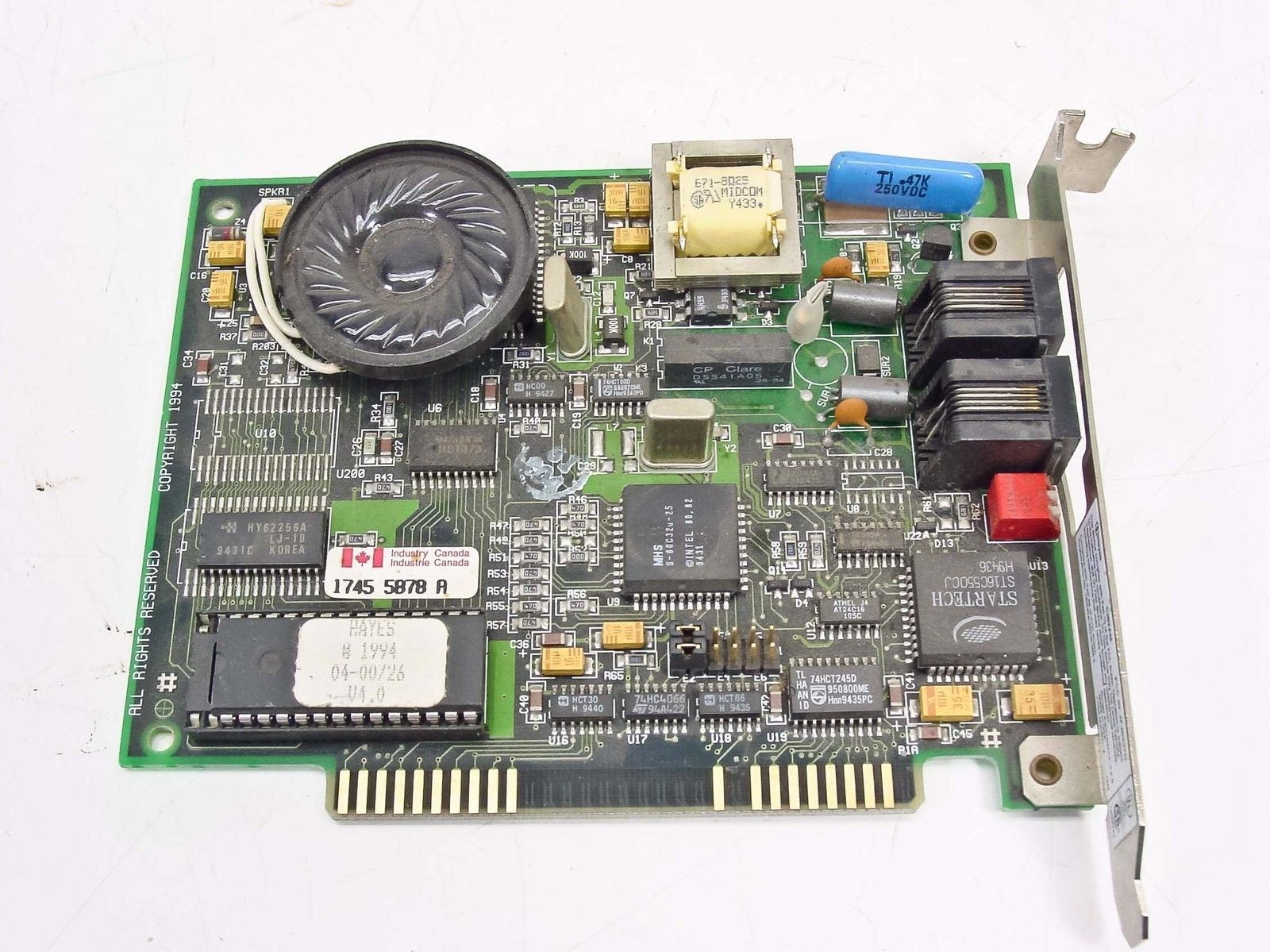 Hayes Accura 144+Fax 5302AM ISA Modem 04-00726 V4.0 8-Bit 14.4K 1994