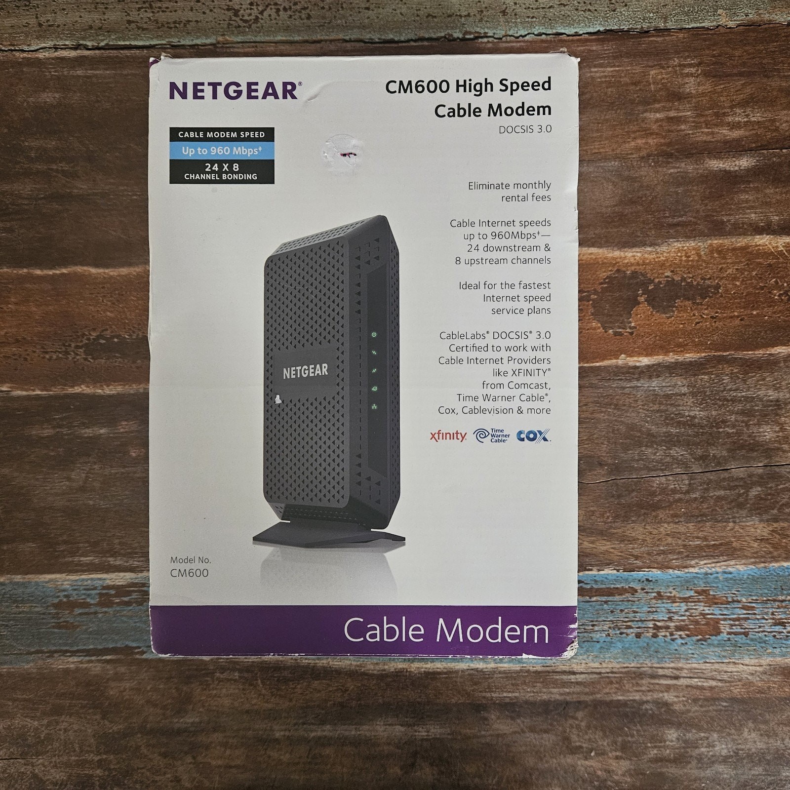 NETGEAR High Speed Cable Modem CM600 Compatible Xfinity Spectrum Cox TV Internet