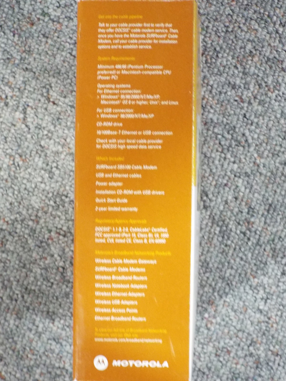 Motorola SURFboard Cable Modem Model SB5100 Networking System