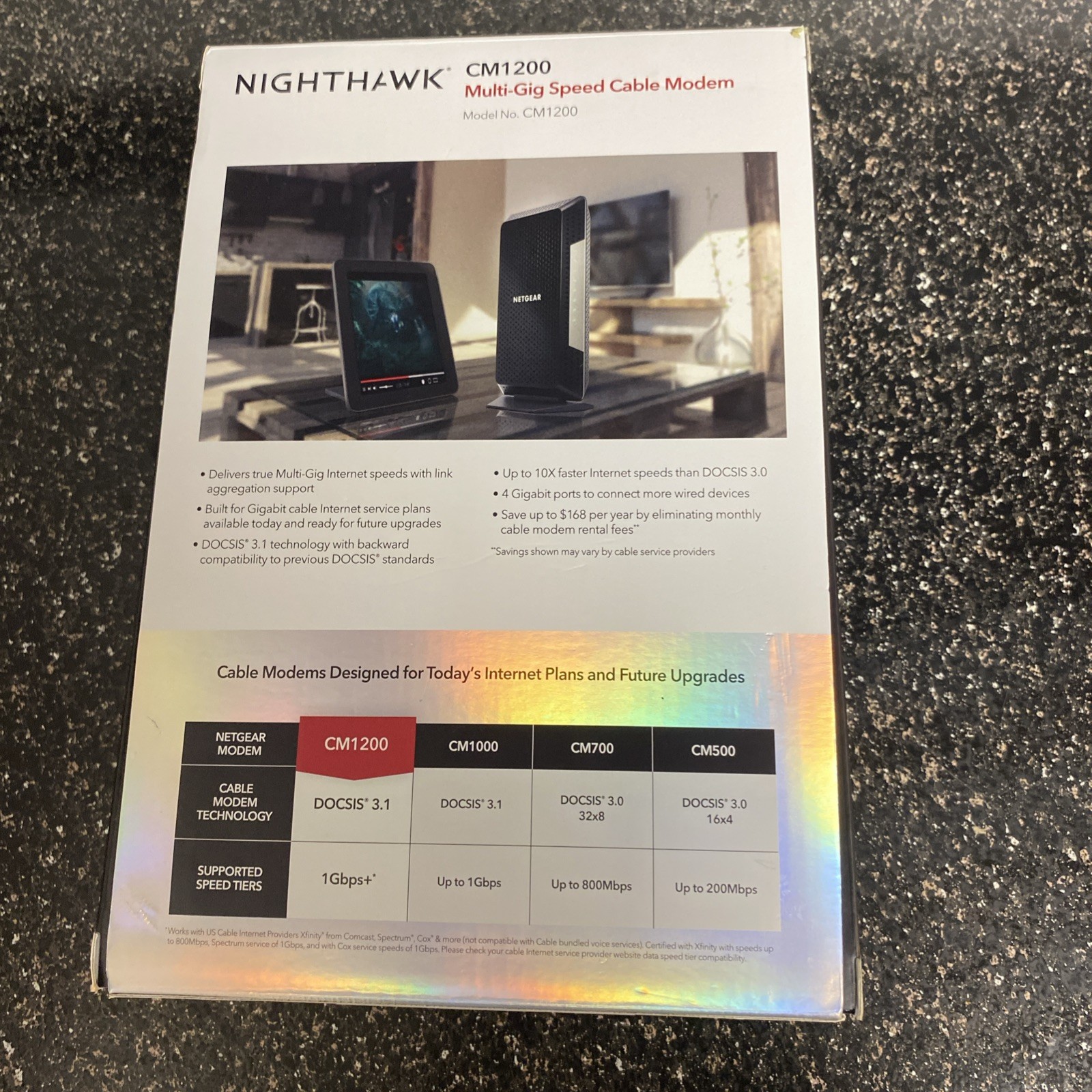 NETGEAR Nighthawk CM1200-100NAS DOCSIS 3.1 Cable Modem