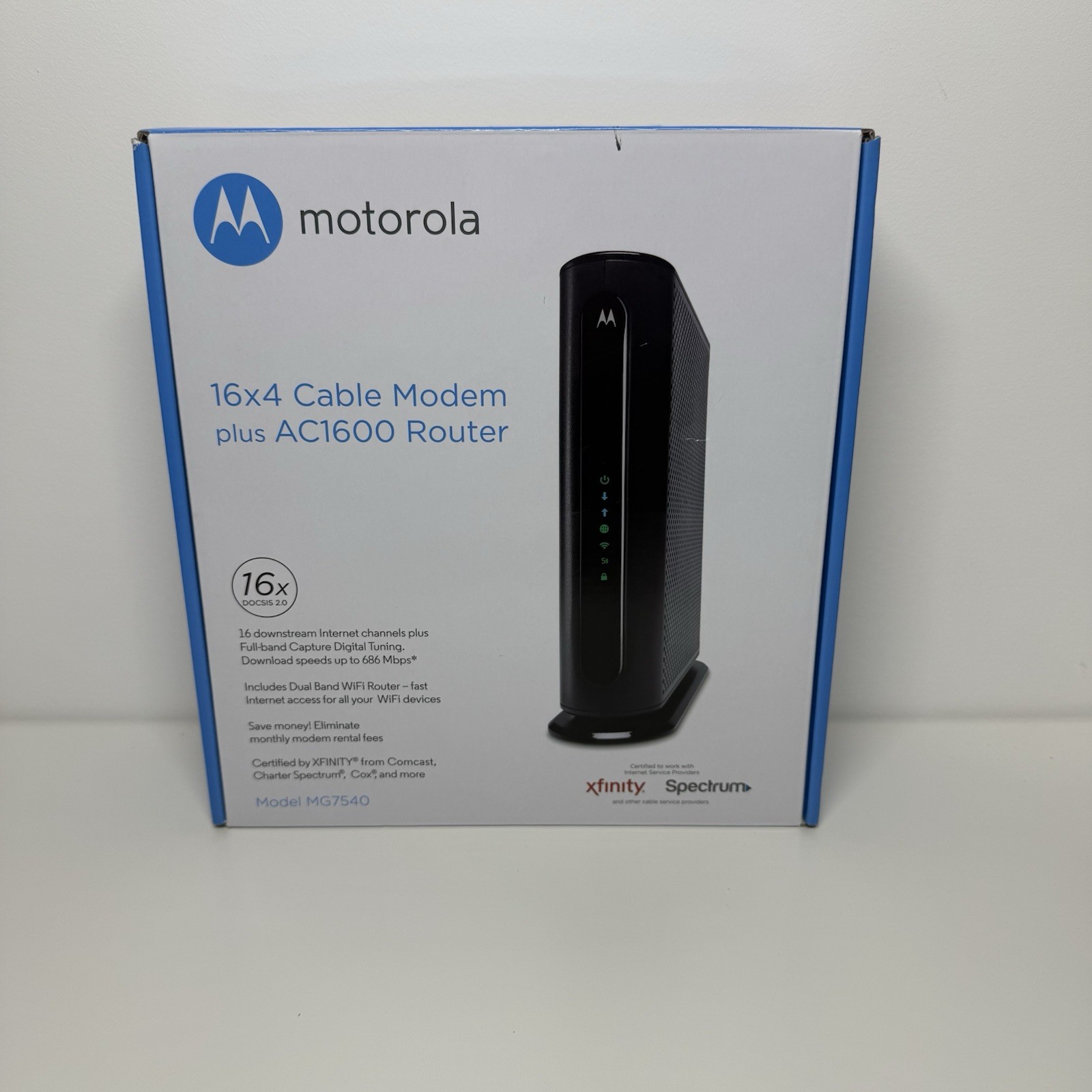 Motorola MG7540 DOCSIS 3.0 16×4 Dual Wifi Cable Modem Gateway