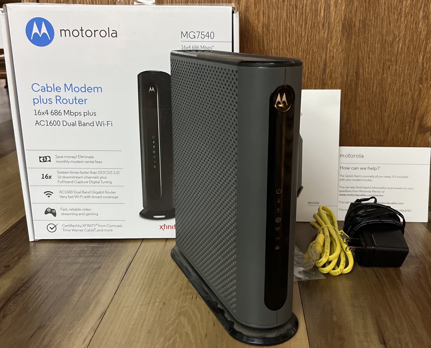 MG7540 Motorola 16×4 Docsis 3.0 Cable Modem + AC1600 WiFi Wireless Router